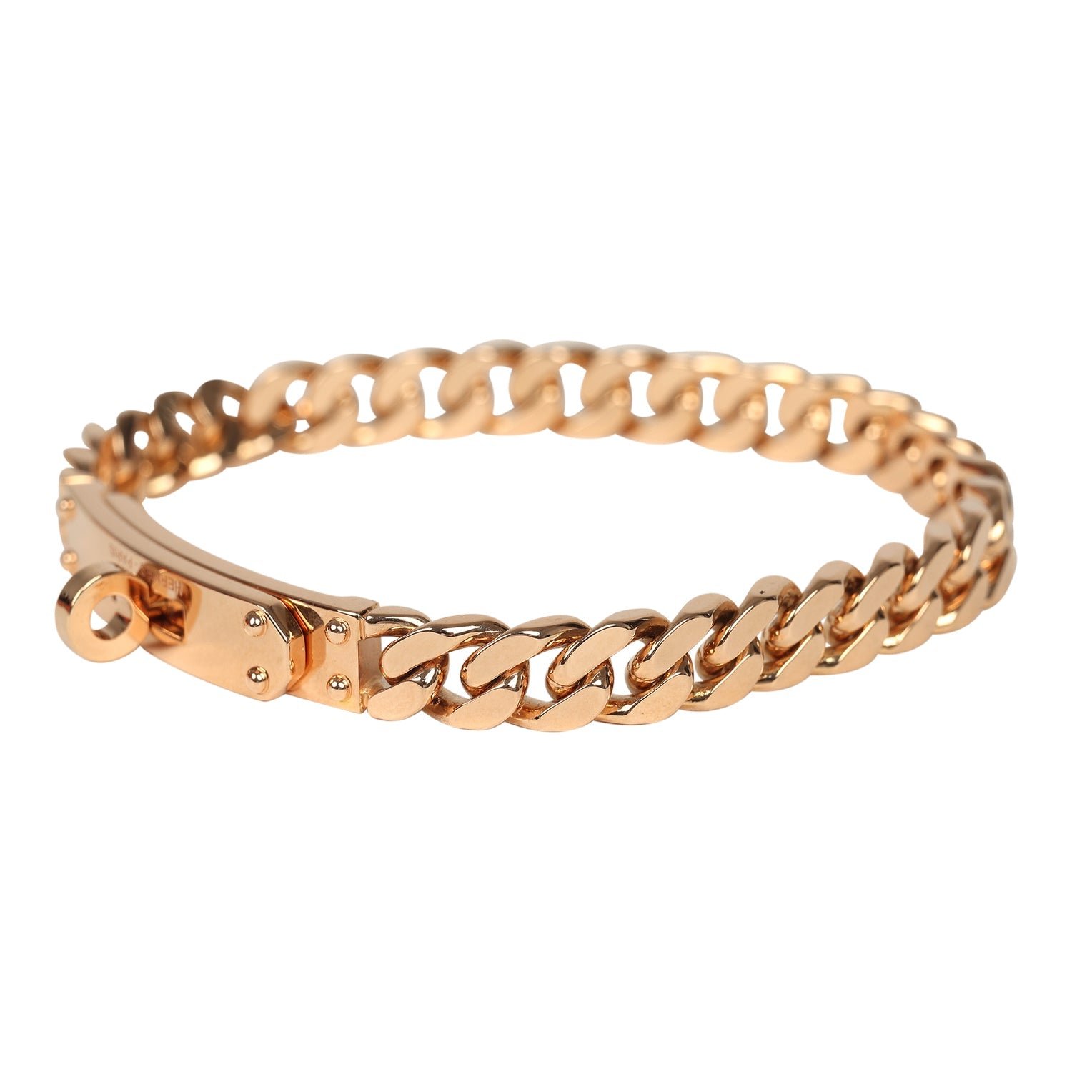Hermes Kelly Gourmette Bracelet XS 18K Rose Gold Hardware