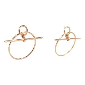 Hermes Small Loop Earrings Rose Gold Hardware