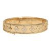 Pre-owned Van Cleef & Arpels Medium Perlee Diamond Bracelet 18K Yellow Gold Hardware